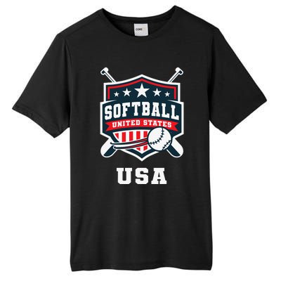 Softball Usa Support The Team Flag Tall Fusion ChromaSoft Performance T-Shirt