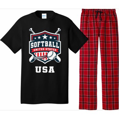 Softball Usa Support The Team Flag Pajama Set