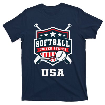 Softball Usa Support The Team Flag T-Shirt