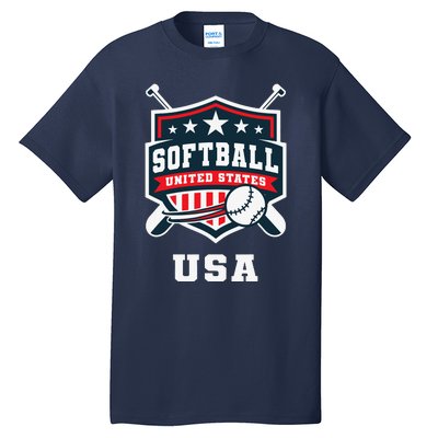 Softball Usa Support The Team Flag Tall T-Shirt