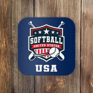 Softball Usa Support The Team Flag Coaster