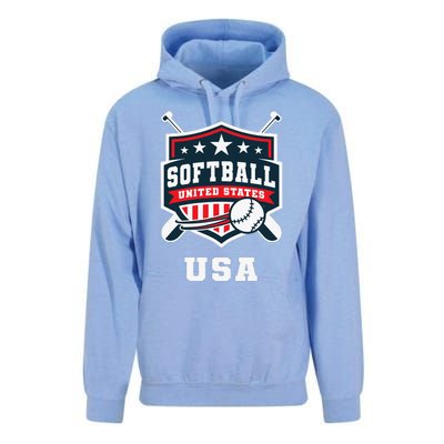 Softball Usa Support The Team Flag Unisex Surf Hoodie