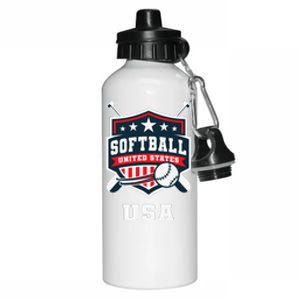 Softball Usa Support The Team Flag Aluminum Water Bottle