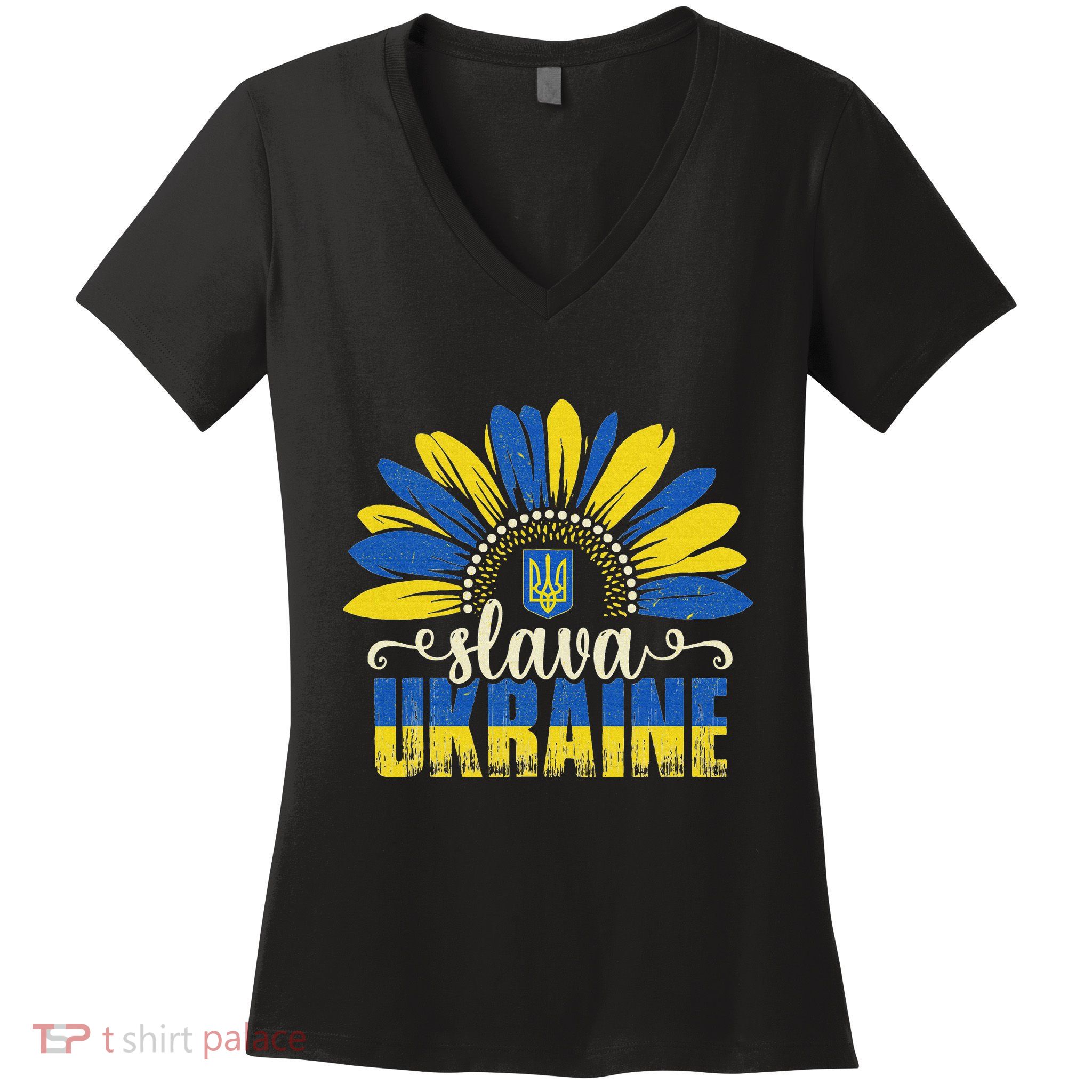 Slava Ukraine Women's V-Neck T-Shirt