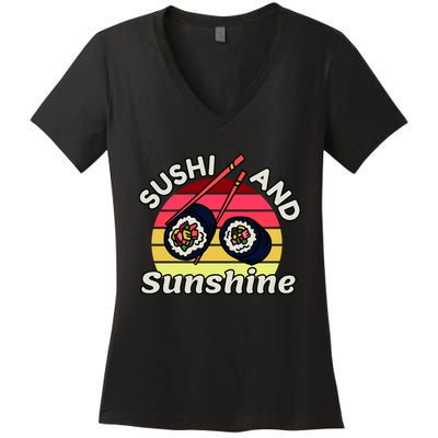 Sushi and Sunshine Women's V-Neck T-Shirt