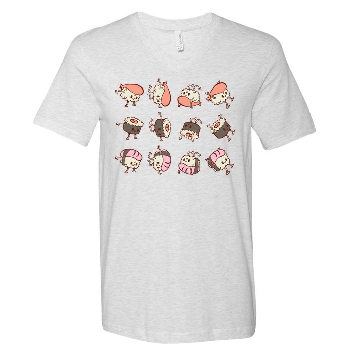 Sushi Rolls V-Neck T-Shirt