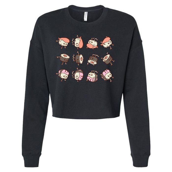 Sushi Rolls Cropped Pullover Crew