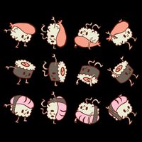Sushi Rolls Cropped Pullover Crew