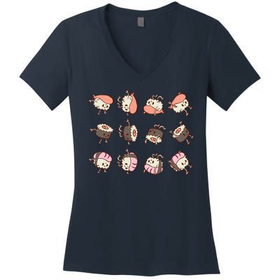 Sushi Rolls Women's V-Neck T-Shirt