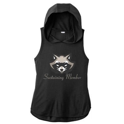 Sustaining Member Funny Raccoon Ladies PosiCharge Tri-Blend Wicking Draft Hoodie Tank