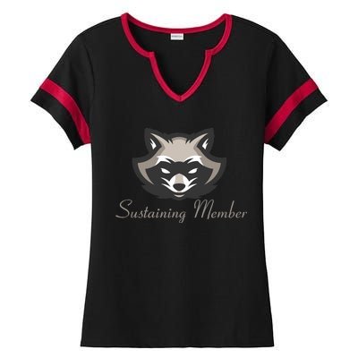 Sustaining Member Funny Raccoon Ladies Halftime Notch Neck Tee