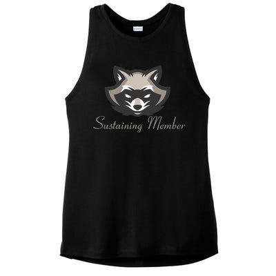 Sustaining Member Funny Raccoon Ladies PosiCharge Tri-Blend Wicking Tank