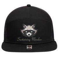 Sustaining Member Funny Raccoon 7 Panel Mesh Trucker Snapback Hat