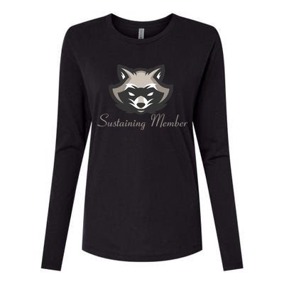 Sustaining Member Funny Raccoon Womens Cotton Relaxed Long Sleeve T-Shirt