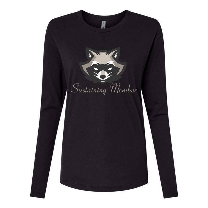 Sustaining Member Funny Raccoon Womens Cotton Relaxed Long Sleeve T-Shirt