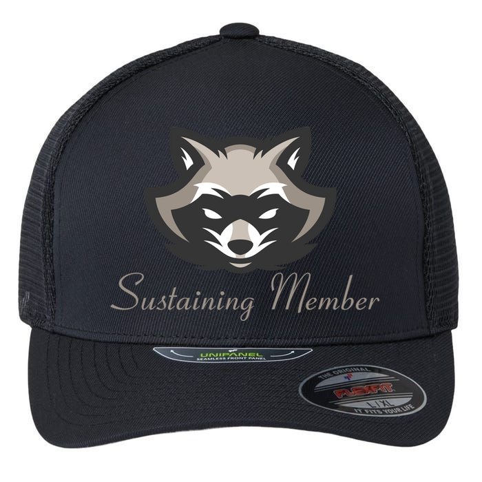 Sustaining Member Funny Raccoon Flexfit Unipanel Trucker Cap