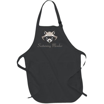 Sustaining Member Funny Raccoon Full-Length Apron With Pockets