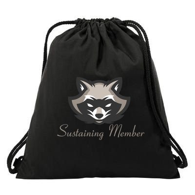 Sustaining Member Funny Raccoon Drawstring Bag