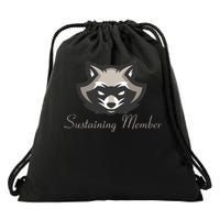 Sustaining Member Funny Raccoon Drawstring Bag