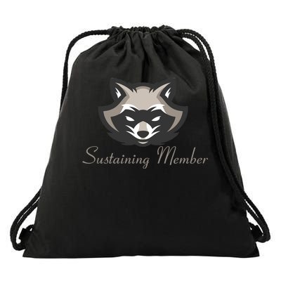 Sustaining Member Funny Raccoon Drawstring Bag