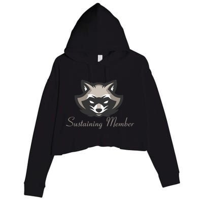 Sustaining Member Funny Raccoon Crop Fleece Hoodie