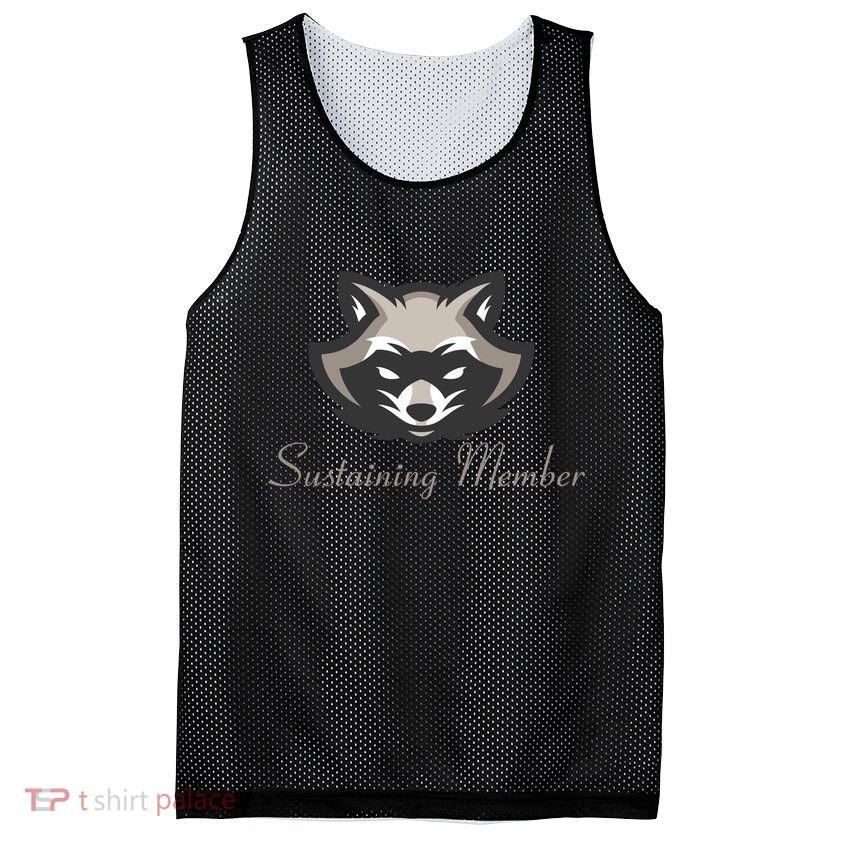 Sustaining Member Funny Raccoon Mesh Reversible Basketball Jersey Tank