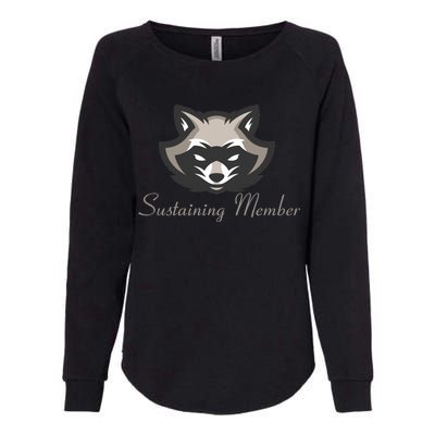 Sustaining Member Funny Raccoon Womens California Wash Sweatshirt