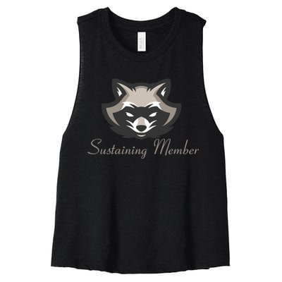 Sustaining Member Funny Raccoon Women's Racerback Cropped Tank