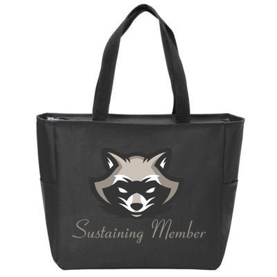 Sustaining Member Funny Raccoon Zip Tote Bag