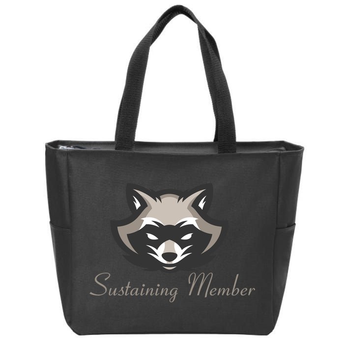 Sustaining Member Funny Raccoon Zip Tote Bag