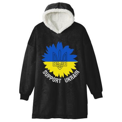 Support Ukraine Trident Cultural Pride Awareness Unity Hooded Wearable Blanket