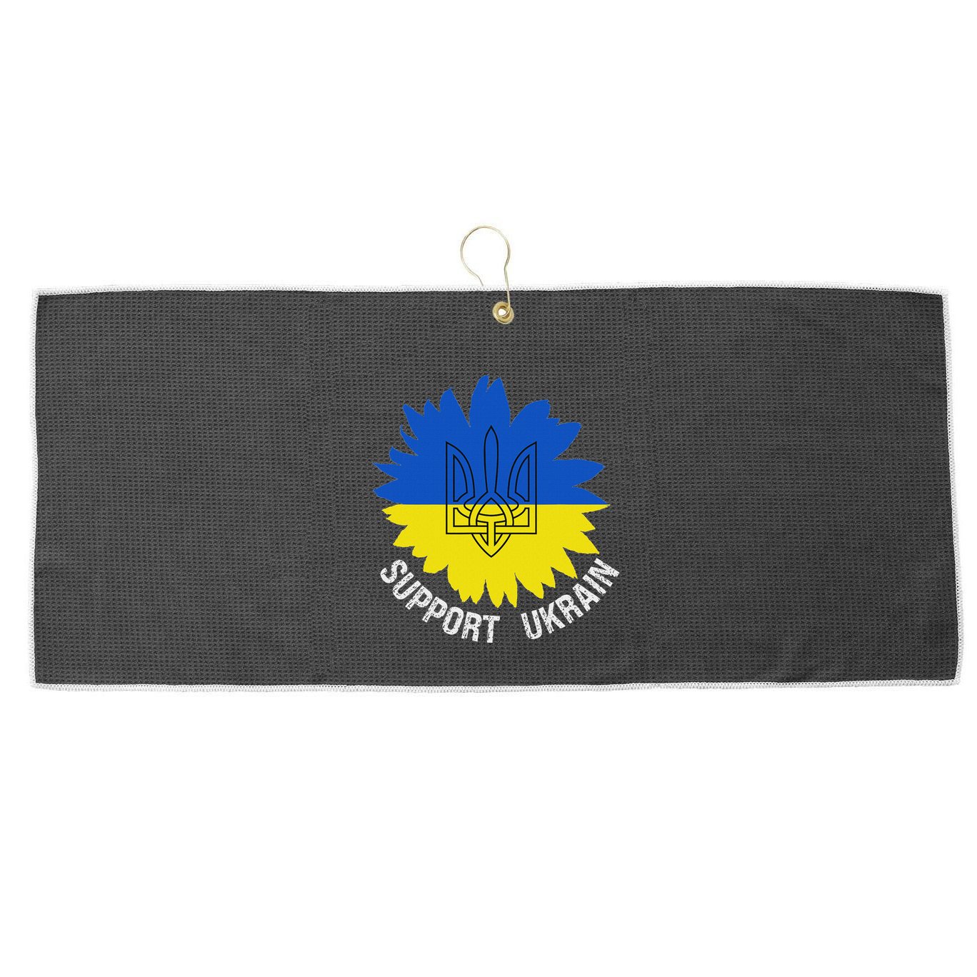 Support Ukraine Trident Cultural Pride Awareness Unity Large Microfiber Waffle Golf Towel