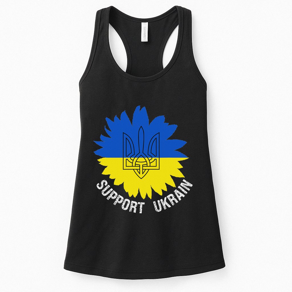 Support Ukraine Trident Cultural Pride Awareness Unity Womens Tank Top