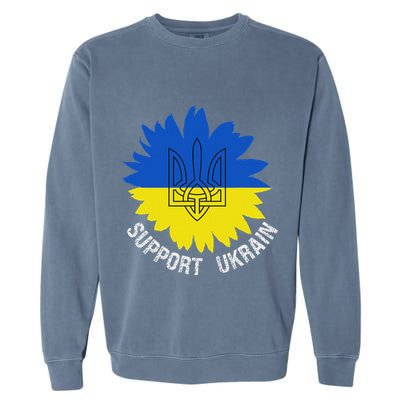 Support Ukraine Trident Cultural Pride Awareness Unity Garment-Dyed Sweatshirt
