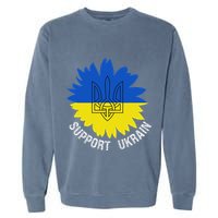 Support Ukraine Trident Cultural Pride Awareness Unity Garment-Dyed Sweatshirt
