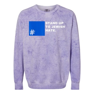 Stand Up To Jewish Hate Blue Square Support Israel Colorblast Crewneck Sweatshirt