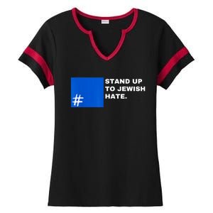 Stand Up To Jewish Hate Blue Square Support Israel Ladies Halftime Notch Neck Tee