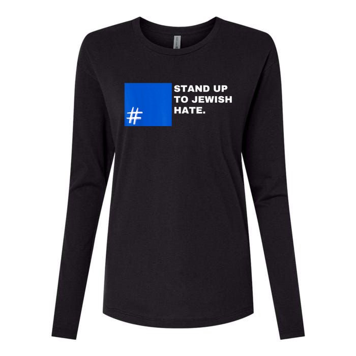 Stand Up To Jewish Hate Blue Square Support Israel Womens Cotton Relaxed Long Sleeve T-Shirt