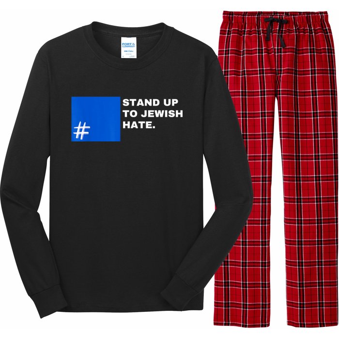 Stand Up To Jewish Hate Blue Square Support Israel Long Sleeve Pajama Set