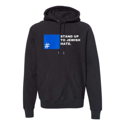 Stand Up To Jewish Hate Blue Square Support Israel Premium Hoodie