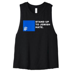 Stand Up To Jewish Hate Blue Square Support Israel Women's Racerback Cropped Tank