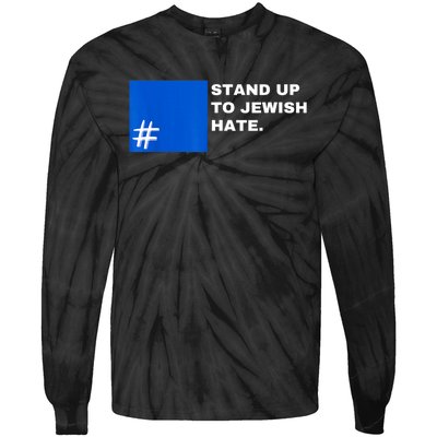 Stand Up To Jewish Hate Blue Square Support Israel Tie-Dye Long Sleeve Shirt