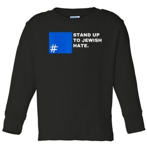 Stand Up To Jewish Hate Blue Square Support Israel Toddler Long Sleeve Shirt