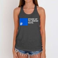 Stand Up To Jewish Hate Blue Square Support Israel Women's Knotted Racerback Tank