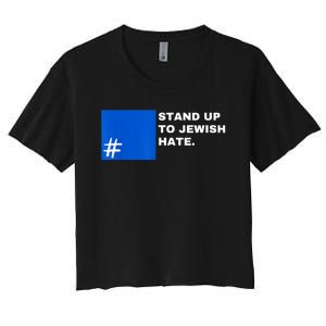 Stand Up To Jewish Hate Blue Square Support Israel Women's Crop Top Tee