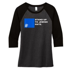 Stand Up To Jewish Hate Blue Square Support Israel Women's Tri-Blend 3/4-Sleeve Raglan Shirt