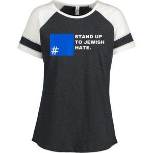 Stand Up To Jewish Hate Blue Square Support Israel Enza Ladies Jersey Colorblock Tee