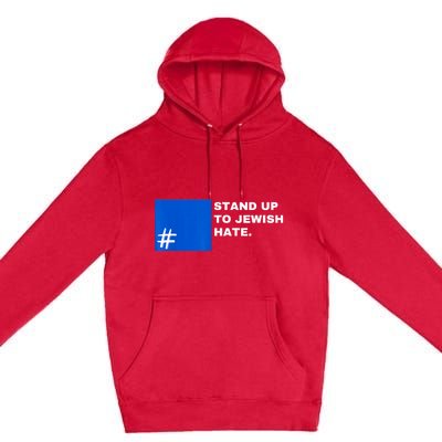 Stand Up To Jewish Hate Blue Square Support Israel Premium Pullover Hoodie