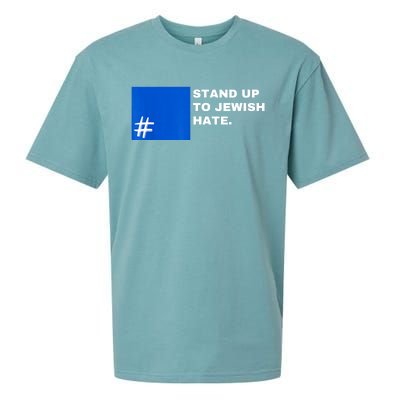 Stand Up To Jewish Hate Blue Square Support Israel Sueded Cloud Jersey T-Shirt