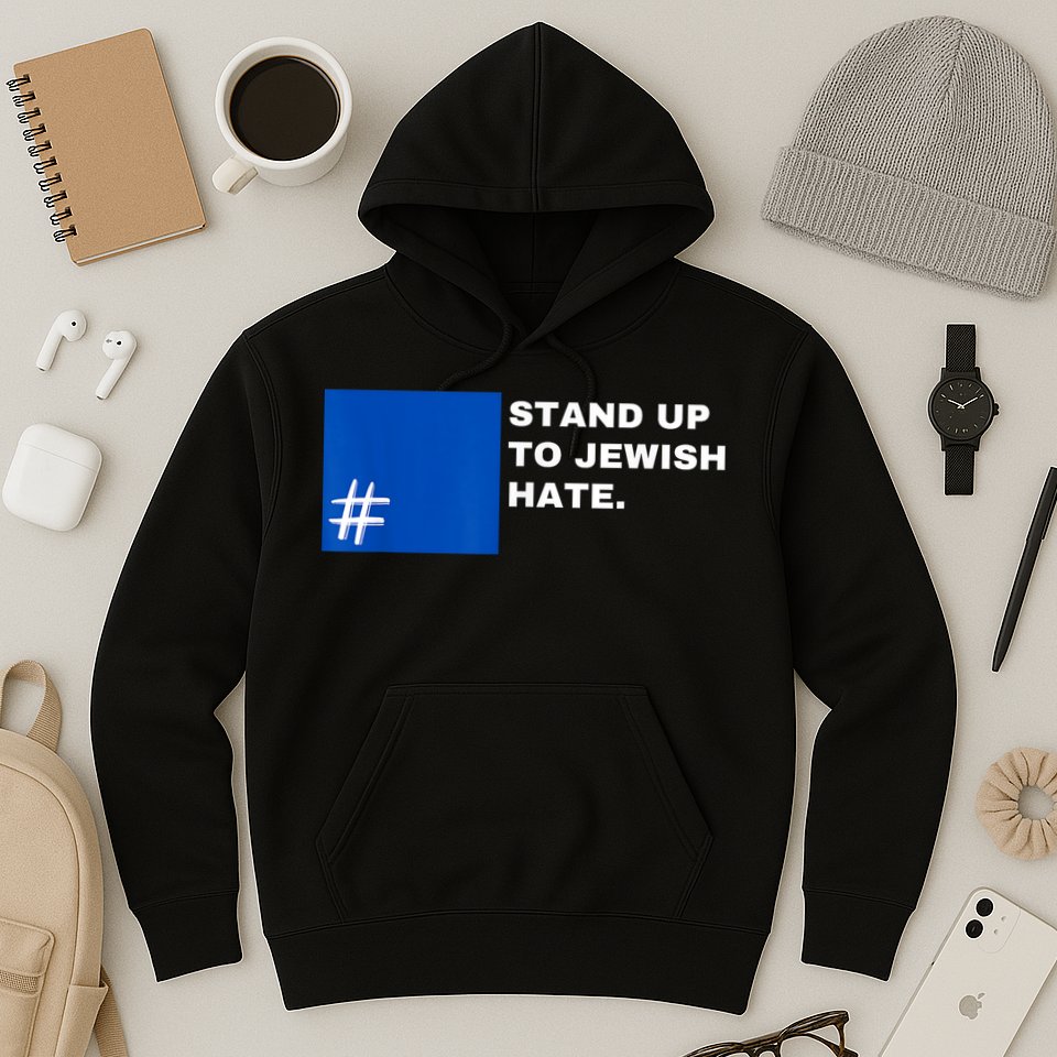 Stand Up To Jewish Hate Blue Square Support Israel Hoodie